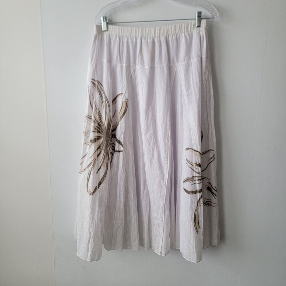 Metro Wear women's floral print Maxi Skirt size L Peasant boho Cottagecore Lined